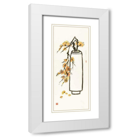 Honey Blossom White Modern Wood Framed Art Print with Double Matting by Paschke, Chris