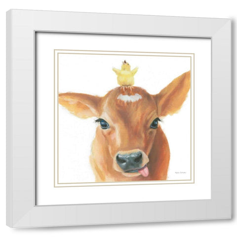 Farm Friends III White Modern Wood Framed Art Print with Double Matting by Sullivan, Myles