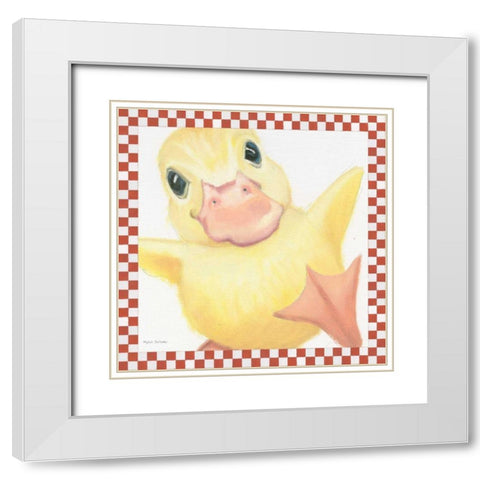 Farm Friends II Border White Modern Wood Framed Art Print with Double Matting by Sullivan, Myles