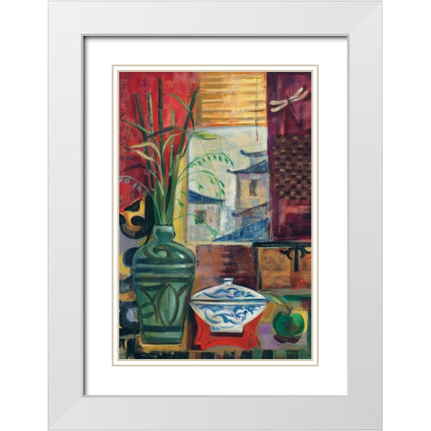 Eastern Melody Crop White Modern Wood Framed Art Print with Double Matting by Vassileva, Silvia