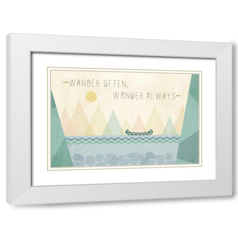 Outdoor Geo I White Modern Wood Framed Art Print with Double Matting by Charron, Veronique