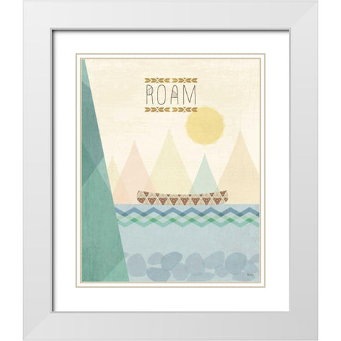 Outdoor Geo II White Modern Wood Framed Art Print with Double Matting by Charron, Veronique