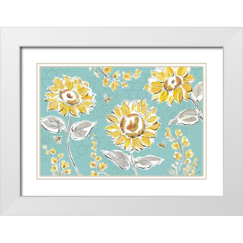 Bee Happy I White Modern Wood Framed Art Print with Double Matting by Brissonnet, Daphne