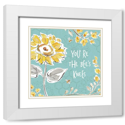 Bee Happy II White Modern Wood Framed Art Print with Double Matting by Brissonnet, Daphne