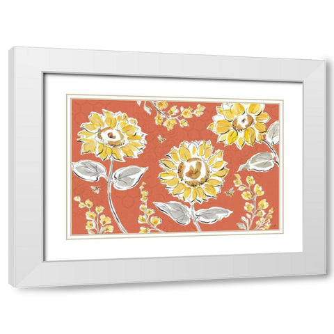 Bee Happy I Spice White Modern Wood Framed Art Print with Double Matting by Brissonnet, Daphne