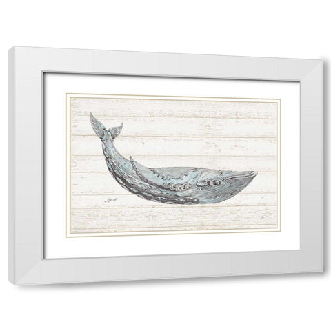 Underwater Life I Blue White Modern Wood Framed Art Print with Double Matting by Brissonnet, Daphne