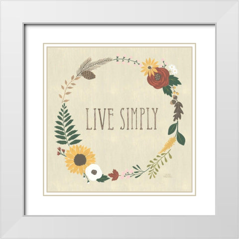 Autumn Garden Live Simply White Modern Wood Framed Art Print with Double Matting by Marshall, Laura
