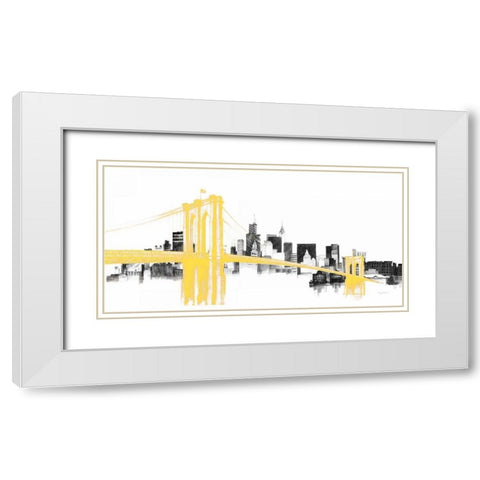 Skyline Crossing Yellow White Modern Wood Framed Art Print with Double Matting by Tillmon, Avery