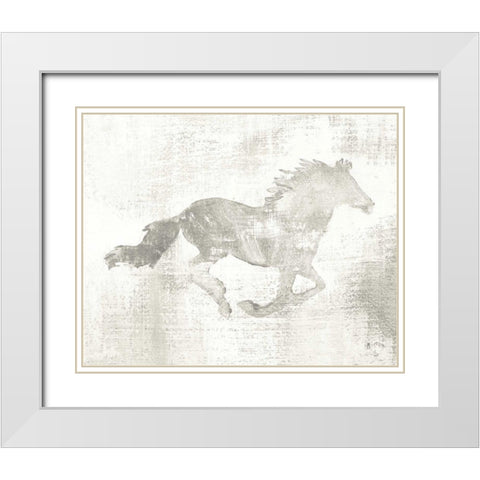 Mustang Study Neutral White Modern Wood Framed Art Print with Double Matting by Mousseau, Studio
