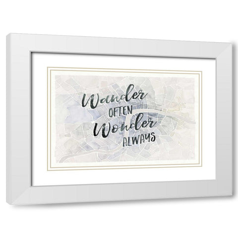 Watercolor Wanderlust London Adventure White Modern Wood Framed Art Print with Double Matting by Marshall, Laura