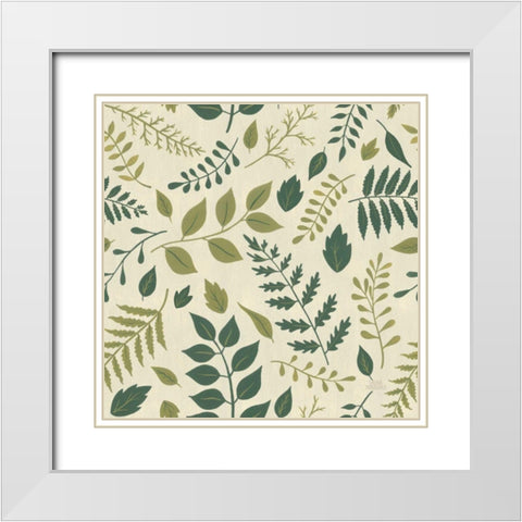 Autumn Garden Pattern VII White Modern Wood Framed Art Print with Double Matting by Marshall, Laura