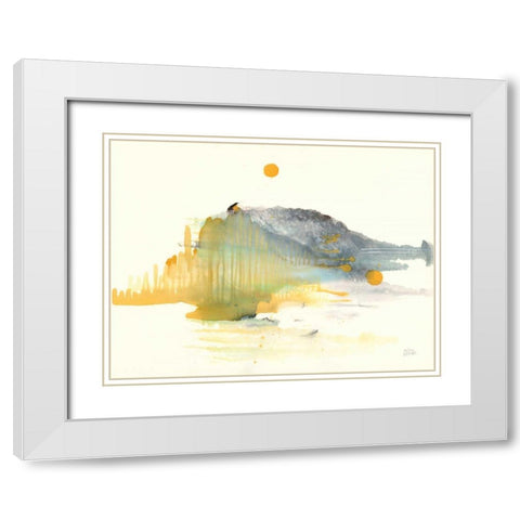 Golden Isle White Modern Wood Framed Art Print with Double Matting by Averinos, Melissa