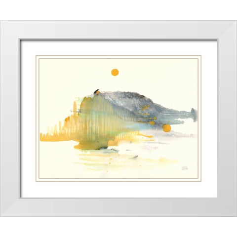 Golden Isle White Modern Wood Framed Art Print with Double Matting by Averinos, Melissa