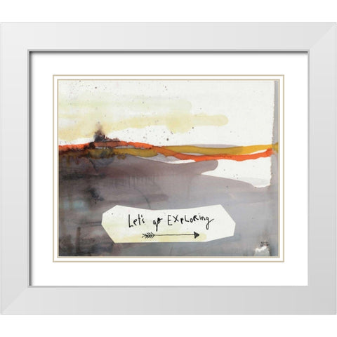 Explore I White Modern Wood Framed Art Print with Double Matting by Averinos, Melissa