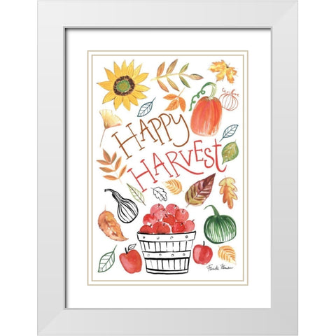 Hello Fall III White Modern Wood Framed Art Print with Double Matting by Zaman, Farida