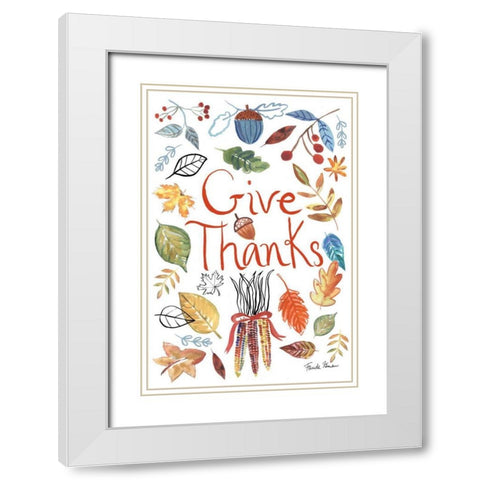 Hello Fall IV White Modern Wood Framed Art Print with Double Matting by Zaman, Farida