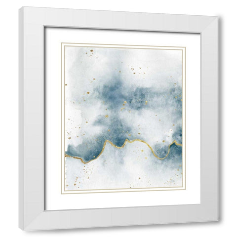 Flow with Gold II White Modern Wood Framed Art Print with Double Matting by Marshall, Laura