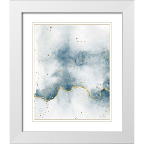 Flow with Gold II White Modern Wood Framed Art Print with Double Matting by Marshall, Laura