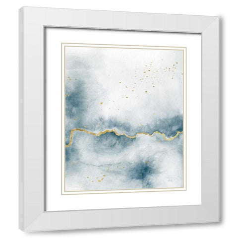 Flow with Gold III White Modern Wood Framed Art Print with Double Matting by Marshall, Laura