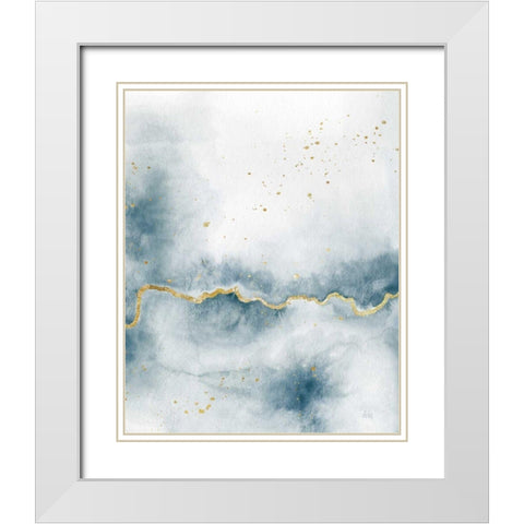 Flow with Gold III White Modern Wood Framed Art Print with Double Matting by Marshall, Laura