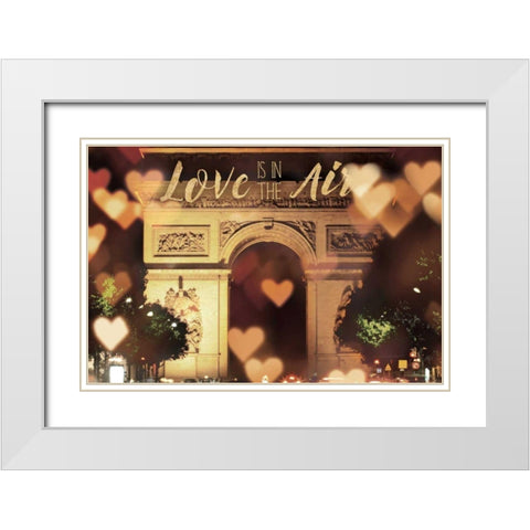 Love is in the Arc de Triomphe v2 White Modern Wood Framed Art Print with Double Matting by Marshall, Laura