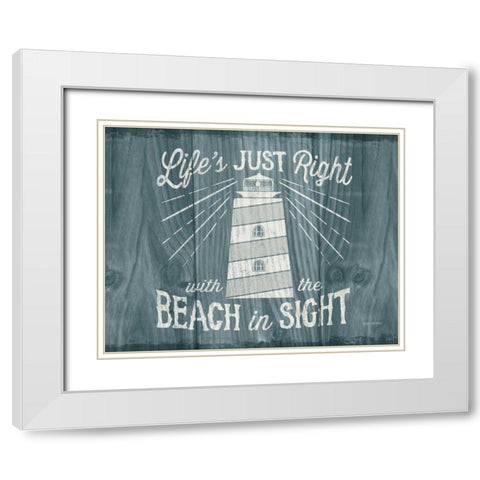Up North III v2 Crop White Modern Wood Framed Art Print with Double Matting by Marshall, Laura