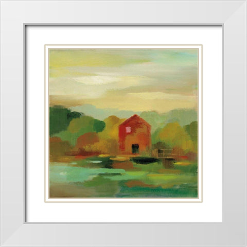 October Farm II v2 White Modern Wood Framed Art Print with Double Matting by Vassileva, Silvia