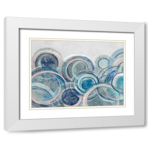 Variation Blue Grey Pink Crop White Modern Wood Framed Art Print with Double Matting by Vassileva, Silvia