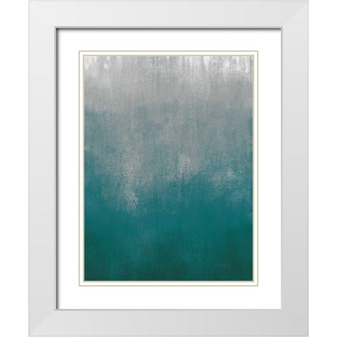 Silver Wave I Green Crop White Modern Wood Framed Art Print with Double Matting by Vassileva, Silvia