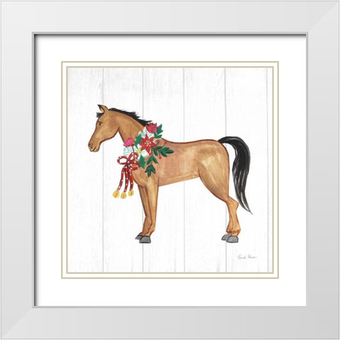 Holiday Farm Animals II White Modern Wood Framed Art Print with Double Matting by Zaman, Farida