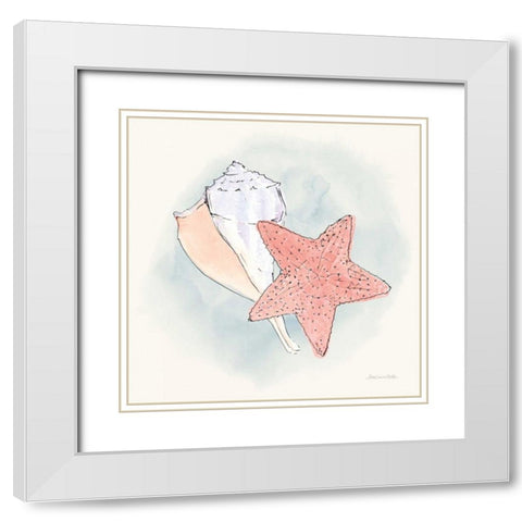 Sea Life II White Modern Wood Framed Art Print with Double Matting by Miller, Sara Zieve