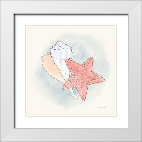 Sea Life II White Modern Wood Framed Art Print with Double Matting by Miller, Sara Zieve
