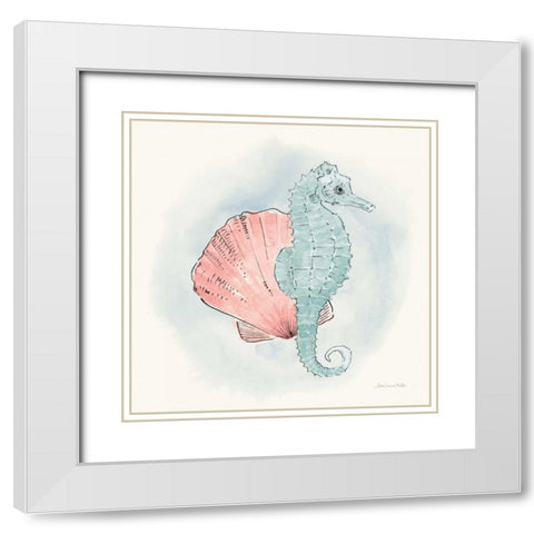 Sea Life III White Modern Wood Framed Art Print with Double Matting by Miller, Sara Zieve