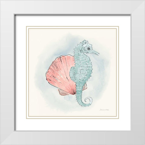 Sea Life III White Modern Wood Framed Art Print with Double Matting by Miller, Sara Zieve