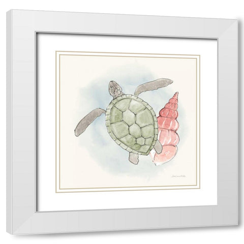 Sea Life IV White Modern Wood Framed Art Print with Double Matting by Miller, Sara Zieve