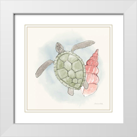 Sea Life IV White Modern Wood Framed Art Print with Double Matting by Miller, Sara Zieve