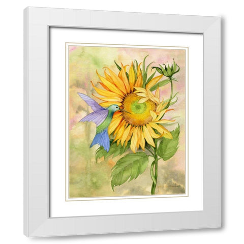Summer Fun Bird White Modern Wood Framed Art Print with Double Matting by McKenna, Kathleen Parr