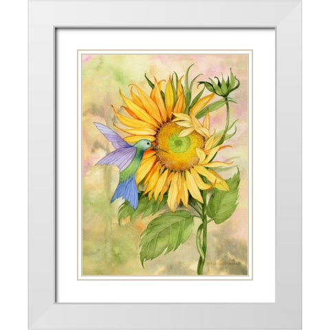 Summer Fun Bird White Modern Wood Framed Art Print with Double Matting by McKenna, Kathleen Parr