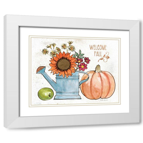 October Garden II White Modern Wood Framed Art Print with Double Matting by Grove, Beth