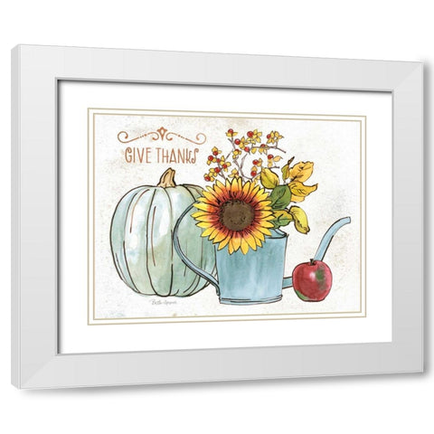 October Garden III White Modern Wood Framed Art Print with Double Matting by Grove, Beth