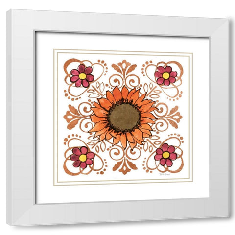 October Garden VI White Modern Wood Framed Art Print with Double Matting by Grove, Beth