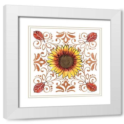 October Garden VII White Modern Wood Framed Art Print with Double Matting by Grove, Beth