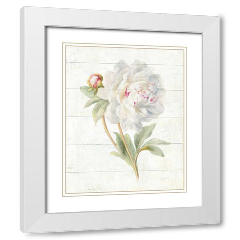June Blooms II White Modern Wood Framed Art Print with Double Matting by Nai, Danhui