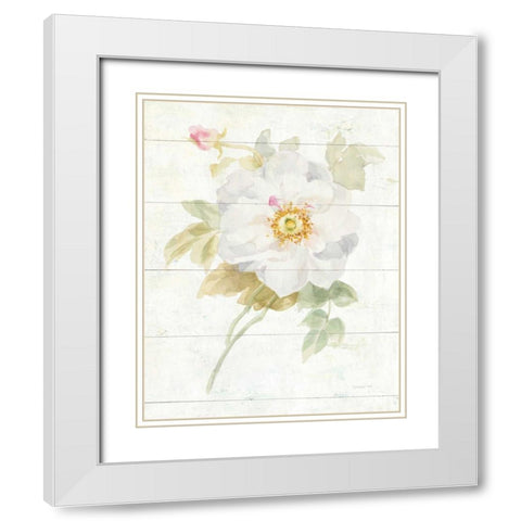 June Blooms III White Modern Wood Framed Art Print with Double Matting by Nai, Danhui