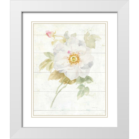 June Blooms III White Modern Wood Framed Art Print with Double Matting by Nai, Danhui