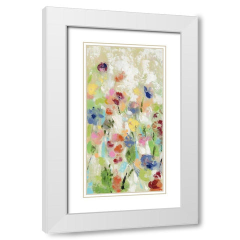 Springtime Meadow Flowers II White Modern Wood Framed Art Print with Double Matting by Vassileva, Silvia
