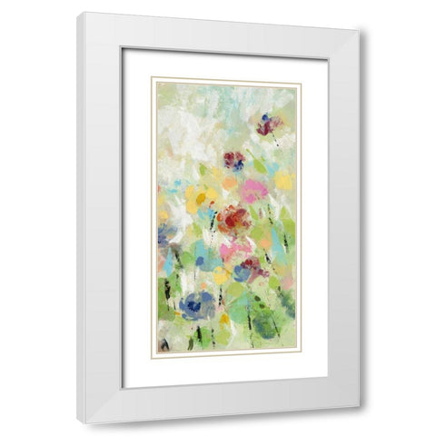 Springtime Meadow Flowers III White Modern Wood Framed Art Print with Double Matting by Vassileva, Silvia