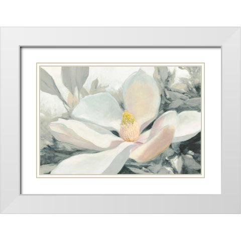 Majestic Magnolia Green Gray Crop White Modern Wood Framed Art Print with Double Matting by Purinton, Julia