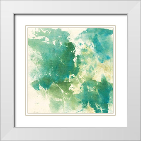 Mossy Rock I White Modern Wood Framed Art Print with Double Matting by Paschke, Chris