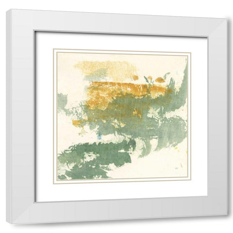 Textured Gold II White Modern Wood Framed Art Print with Double Matting by Paschke, Chris
